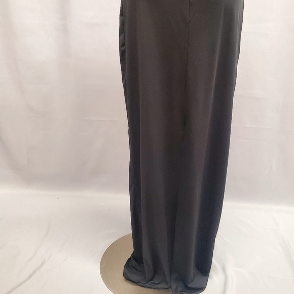 Black Evening Long Dress Rhinestones Spaguetti Straps Cut out Long Size Medium - Picture 12 of 14